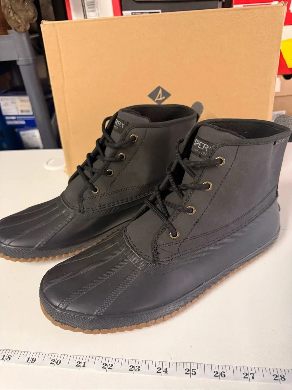 Sperry Breakwater Duck Boots Black Size 12 Men’s Waterproof Rain Boots New